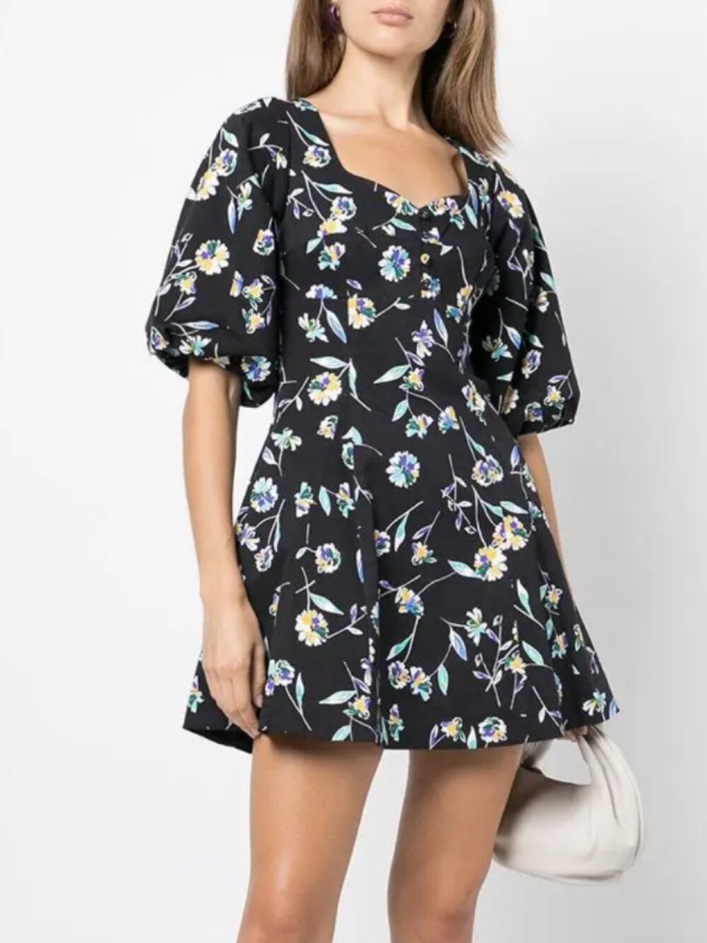 NICHOLAS Lydia Floral Print Puff Sleeve Mini Dress